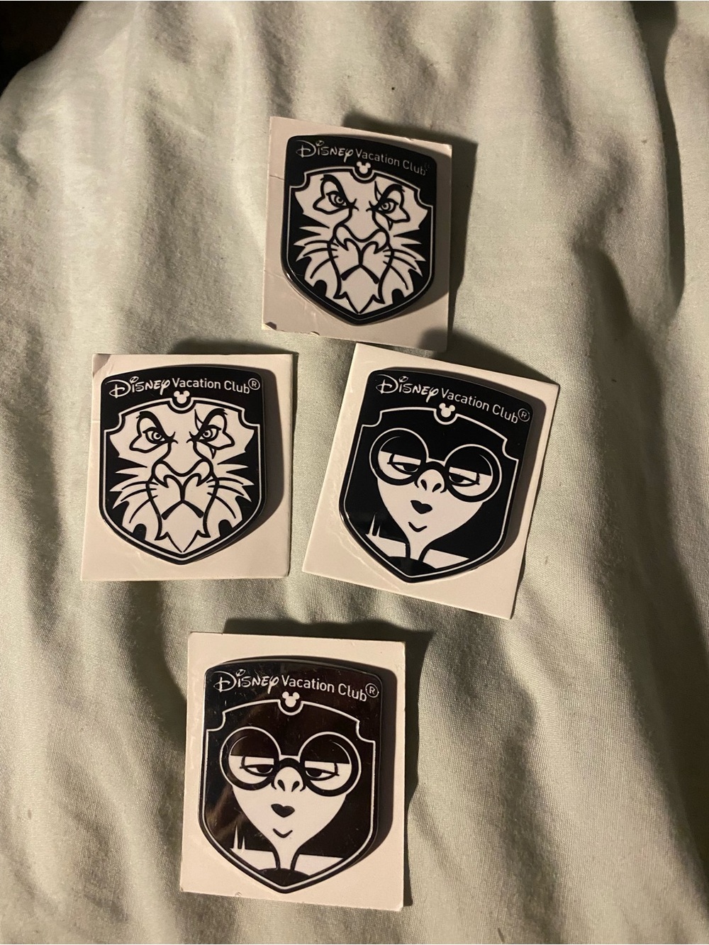 Disney Black and White Vacation Club Character Pins